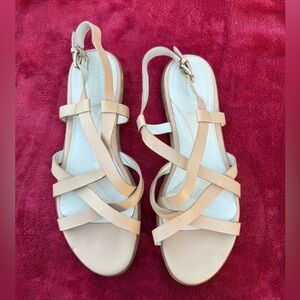 Cole Haan Mint Con Analeigh Strap Sandals Grand 360 Leather Nude Beige Size 10B